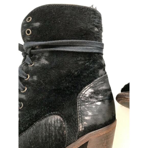 UGG Collection Piera Lace Up Boots Lambskin Sheepskin FLAW - Picture 3 of 12